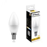 Лампа светодиодная LED 7вт E14 теплый матовая свеча 25475 FERON