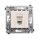 Avanti Компьютерная розетка RJ-45 в стену, кат.6 одинарн ая  Ванильная дымка 4405293 DKC