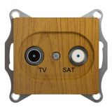 GLOSSA Розетка TV-SAT одиночная 1DB дуб в рамку GSL000597 Systeme Electric