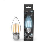 Лампа светодиодная филаментная LED 7 Вт 580 лм 4100К AC210-240В E27 свеча нейтральный Black Filament 103802207 GAUSS