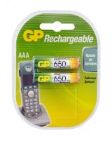 Аккумулятор перезаряжаемый GP 65AAAHC AAA, емкость 650 мАч - 2 шт. в клемшеле 8718 GP