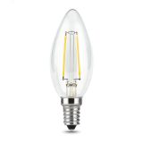Лампа светодиодная филаментная LED 5 Вт 420 лм 2700К AC185-265В E14 свеча теплая диммируемая Black Filament Gauss 103801105-D GAUSS