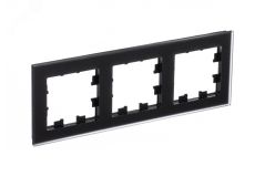 Рамка трехпостовая ATLASDESIGN NATURE, МАТОВОЕ СТЕКЛО ЧЕРНЫЙ ATN331003 Systeme Electric