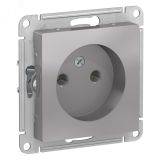 Розетка ATLASDESIGN без заземления 16А механизм алюминий ATN000341 Systeme Electric