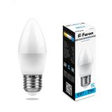 Лампа светодиодная LED 7вт E27 дневной матовая свеча 25883 FERON