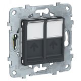 Розетка UNICA NEW компьютерная RJ45 двойная категория 5е UTP антрацит