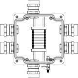 Коробка клеммная взрывозащищенная из GRP. 1Ex e IIC T5 Gb IP66. Клеммы 4мм2-12шт. А-B-C-D: ввод D10,5-18мм под небронированный кабель Ni-6шт. 1231.051.19.00J DKC