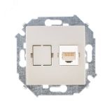 15 Розетка компьютерная скрытая RJ45 категория 5е Systimax шампань 1591598-034 Simon