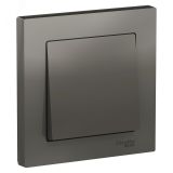 Выключатель одноклавишный ATLASDESIGN схема 1 10АХ в сборе сталь ATN000912 Systeme Electric