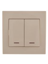 Выключатель RAIN двойной с подсветкой крем 703-0303-112 Lezard