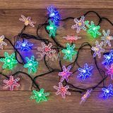 Гирлянда светодиодная Снежинки 30 LED мультиколор 4,4 м с контроллером 303-065 Neon-Night