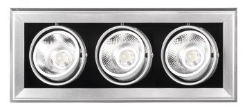 Светильник светодиодный встраиваемый карданный ДВО-3x9W 4000K 24° GREY IP40 Jazzway 5027183 JazzWay