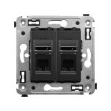 Avanti Телефонная розетка RJ-12 в стену двойная, , Черный матовый 4412314 DKC