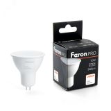 Лампа светодиодная LED 10вт 230в GU5.3 теплый Feron.PRO 38158 FERON