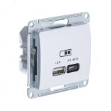 GLOSSA USB РОЗЕТКА A + тип-C 45W высокоскорост. зарядка QC, PD, механизм, БЕЛЫЙ GSL000129 Systeme Electric