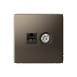 ARTGALLERY розетка двойная ТВ + компьютерная RJ45, кат. 5Е, мокко GAL000689 Systeme Electric