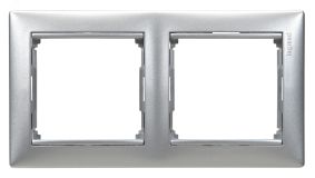 VALENA Рамка 2 поста горизонтальная алюминий 770152 Legrand/Daccord