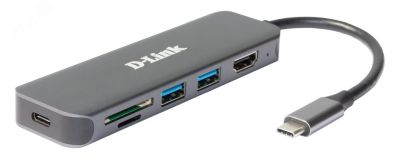 Разветвитель 2хUSB 3.0 Type-A, 1хUSB Type-C, 1хSD/microSD, 1хHDMI 135994 D-Link