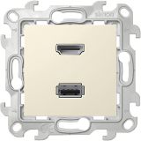Коннектор HDMI+USB 2.0, слоновая кость 2411095-031 Simon
