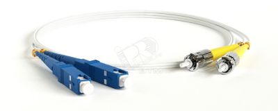 Патч-корд волоконно-оптический (шнур) SM 9/125 (G657) ST/UPC-SC/UPC 2мм duplex LSZH (5м) 238608 Hyperline