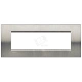 LivingLight Рамка прямоугольная 7 постов Фактурная сталь LNA4807ACS BTicino