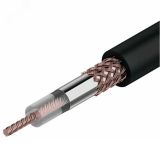 Кабель коаксиальный RG-58 A/U 50 Ом Cu/Al/Cu 64%  бухта 100м черный внутренний, REXANT 01-2003 REXANT