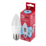 Лампа светодиодная Е27 8 Вт свеча нейтральный белый свет RED LINE LED B35-8W-840-E27 R E27 / ЭРА Б0050695 ЭРА