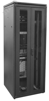 Шкаф LINEA N 42U 800х1000мм укомплектованный передняя дверь перфорированная задняя распашная перфорированная черный LN05-42U81-P2P-SBZ ITK