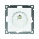 Розетка компьютерная одноместная UNIVersal серия Афина, с/у, 1А, RJ45, белая (еврослот), механизм A0051 UNIVersal