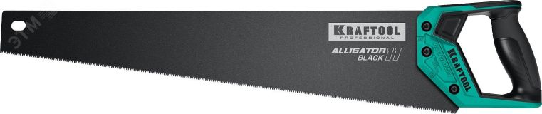 Ножовка для точного реза ''Alligator BLACK 11'', 550 мм, 11 TPI 3D зуб 15205-55 KRAFTOOL