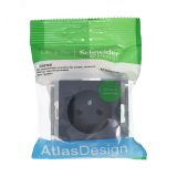 Розетка ATLASDESIGN без заземления 16А механизм грифель ATN000741 Systeme Electric