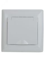 Розетка Intro Solo 4-207-01 с заземлением 2P+E Schuko с крышкой шторками, 16А-250В, IP20, СУ, белый Б0053689 ЭРА