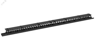 Органайзер кабельный вертикальный, 47U, для шкафов серий TFR-R, TFI-R и TFA, Ш97хГ110мм, металлический, с пластиковыми пальцами, с крепежом, цвет черный ЭКО53606 TLK