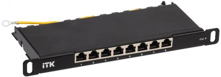 Патч-панель 0.5U кат.6 STP 8 портов 10дюйм Dual IDC PP08-D05UC06S-D05-10 ITK