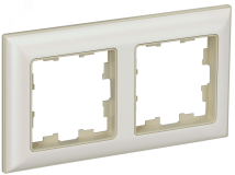 BRITE Рамка 2 поста РУ-2-Бр бежевый/жемчуг IEK BR-M22-12-1-K10 IEK