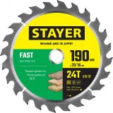 Диск пильный FAST 190 x 20/16мм 24Т 3680-190-20-24_z01 STAYER