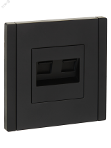 FORTE&PIANO Розетка двойная RJ11+RJ45 кат.5E FP135 черный IEK FP-KT20-O-1-K02 IEK