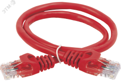 Патч-корд категории 5Е UTP 1м красный GENERICA PC04-C5EU-1M-G Generica