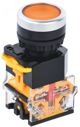 Кнопка D8-11 d=22мм 1з+1р желтая BBT30-11-3-22-K05 IEK