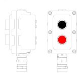 Взрывонепроницаемый пост управления из алюминия LCSD-02-B-MB-P1B(11)x1-P1R(11)x1-PBMB-KA2MHK LCSD21000053 DKC