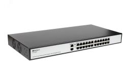 Коммутатор неуправляемый PoE 24 портов RJ45 10/100 Мб/с, 2хGbE, 285 Вт 141274 ORIGO