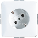 Розетка штепсельная SCHUKO с поворотом на 45 гр. 16A 250V центральная плата белая CD520-45WW JUNG
