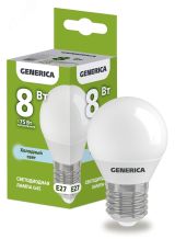Лампа светодиодная G45 шар 8Вт 230В 6500К E27 GENERICA LL-G45-08-230-65-E27-G IEK