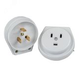 Разъем РШ-ВШ 32А 250В 2P+PE (СУ) пластиковый белый Simple AS-250-H-02 EKF