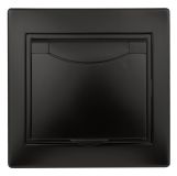 Розетка Intro Plano 1-203-05 с заземлением 2P+E Schuko с крышкой, 16А-250В, IP20, СУ, антрацит Б0053896 ЭРА