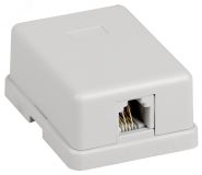 Розетка настенная RJ12 6P4C категория 3 UTP 1-порт белая CS2-3C3U-12 ITK
