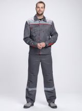 Костюм Фаворит-2 СОП усиленный IMP (тк.Смесовая,210) п/к, т.серый/серый/красный, р.68-70/170-176 87489330020 Факел