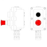 Взрывонепроницаемый пост управления из алюминия LCSD-02-B-MB-P1B(11)x1-P6E(11)x1-PBMB-KA2MHK LCSD21000059 DKC