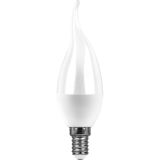 Лампа светодиодная LED 9вт Е14 белый матовая свеча на ветру 55130 SAFFIT