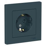 Розетка ATLASDESIGN с заземлением со шторками 16А в сборе изумруд ATN000844 Systeme Electric
